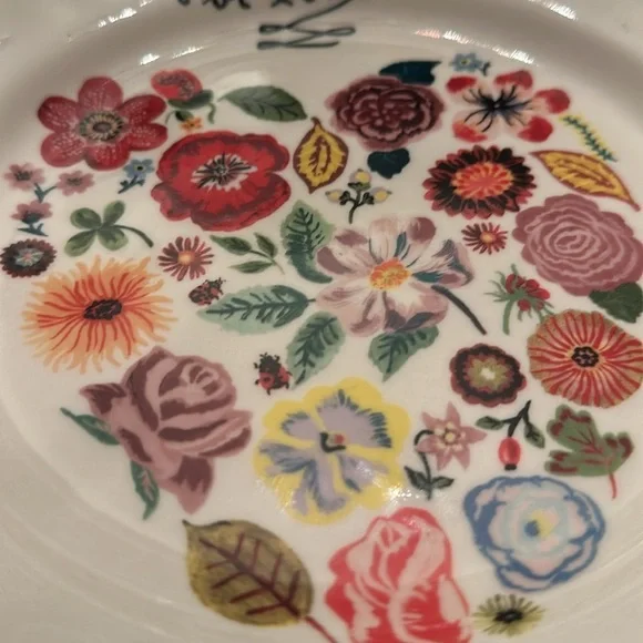 Anthropologie Nathalie Lete Forever Heart Dinner Plate Floral Love Romantic 10” - Picture 3 of 4